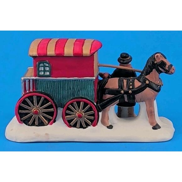 Christmas Valley Collectible Traveling Medicine Show Figurine w Box VTG Holiday - Picture 4 of 16